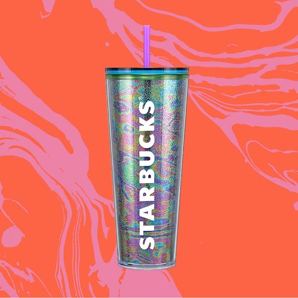 Starbucks 2023 Iridescent Print Rainbow Tumbler with Straw (24 oz) - Picture 4 of 4